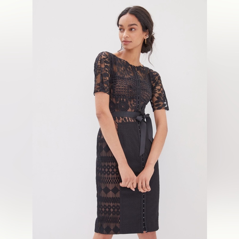 Anthropologie Byron Lars Carissima Sheath Beguile Dress Black Lace
Size 2